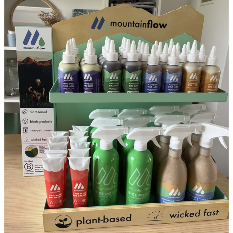 MountainFLOW présentoir complet avec produits