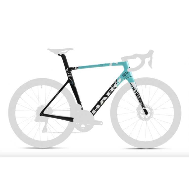 Haro bikes kit cadre vélo route Rivette Carbon Matte Black / Teal
